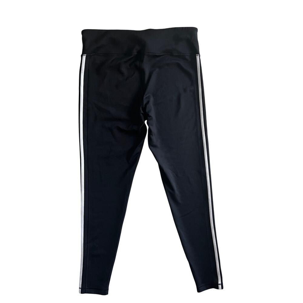 Adidas Climalite Leggings Womens XL Black White Three Stripe Athletic - Picture 3 of 9